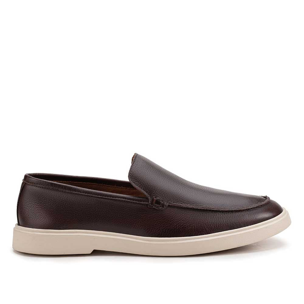 Mocassim Masculino Casual Fascar LITE Marrom em Couro