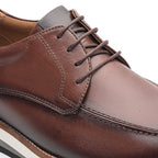 Sapato Masculino Casual Fascar Lite Derby Marrom Em Couro