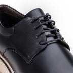 Sapato Masculino Casual Derby Fascar Mafra Preto Em Couro