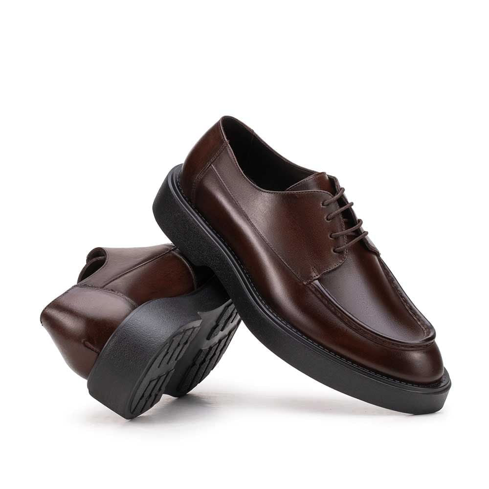 Sapato Masculino Social Fascar Derby LITE Marrom em Couro