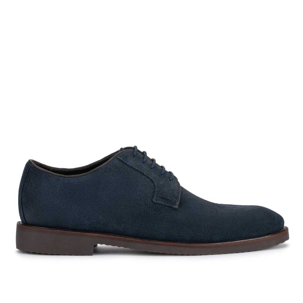 Sapato Masculino Social Derby Fascar Azul em Couro