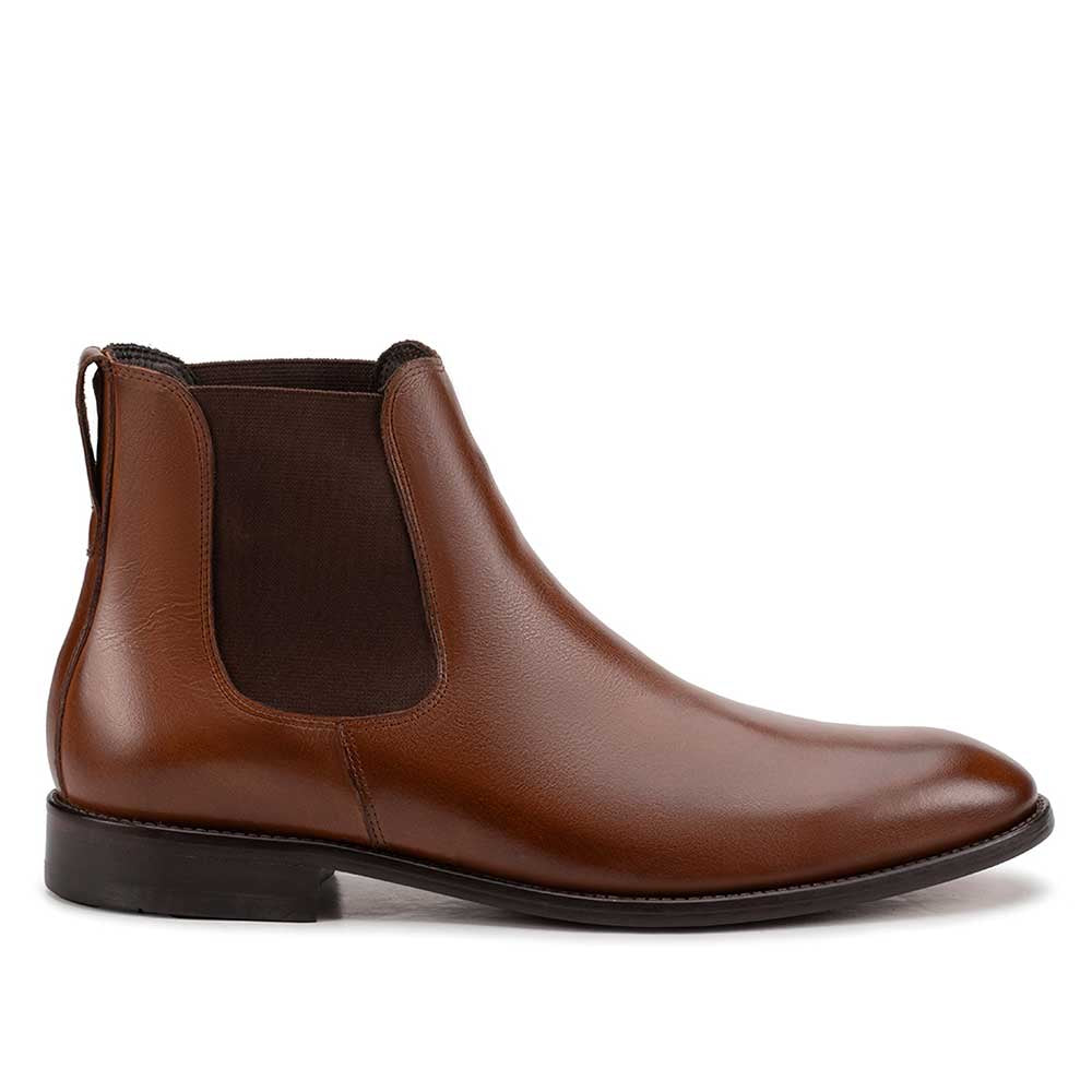Bota Masculina Social Fascar Chelsea Marrom em Couro