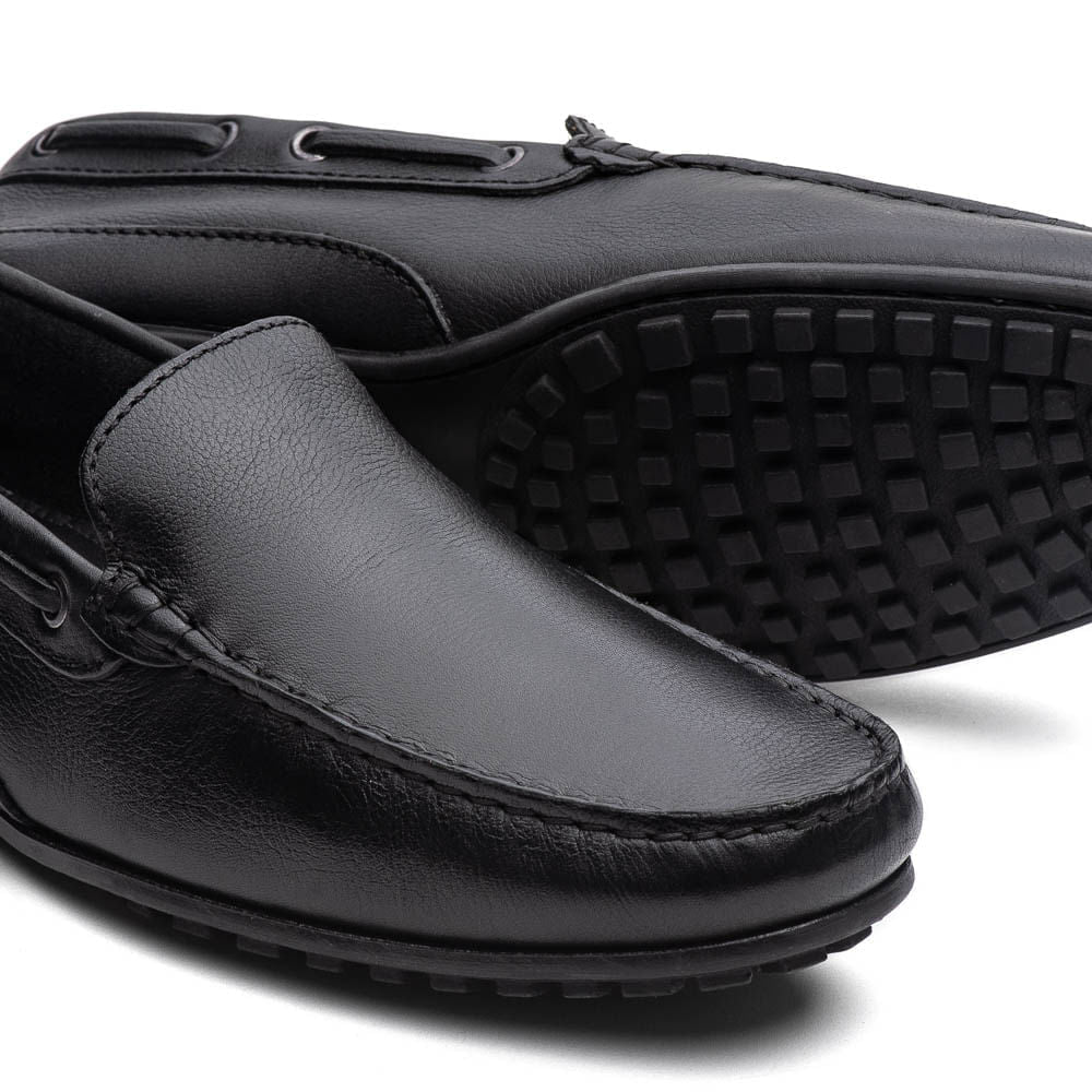 Drive Masculino Fascar Preto Em Couro