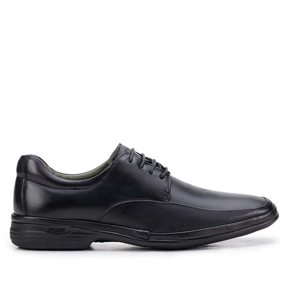 Sapato Masculino Social Fascar Derby Preto Em Couro