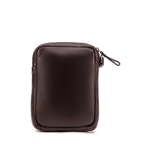 Bolsa Masculina Transversal Fascar Marrom Em Couro