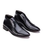 Bota Masculina Social Fascar Cap Toe Preta Em Couro