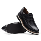 Sapato Masculino Casual Fascar Lite Derby Preto Em Couro