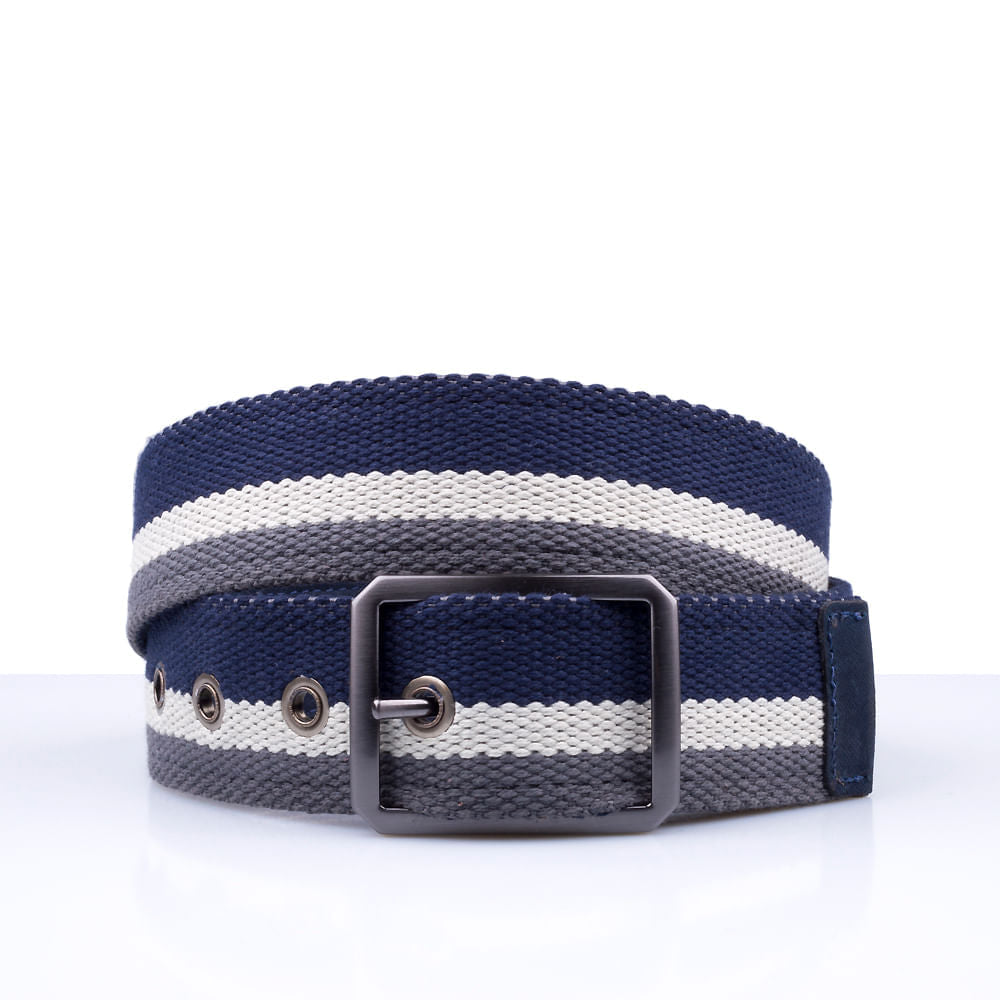 Cinto Masculino Casual Fascar Dupla Face Em Couro e Lona