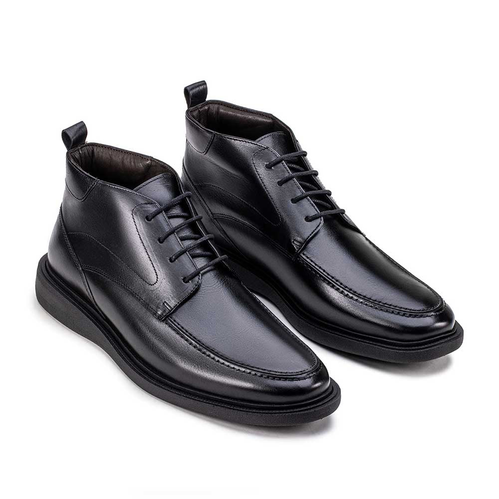 Bota Masculina Casual Fascar Mafra Preta Em Couro