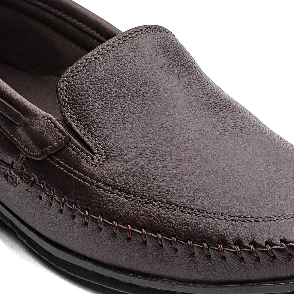 Mocassim Masculino Casual Marrom Em Couro