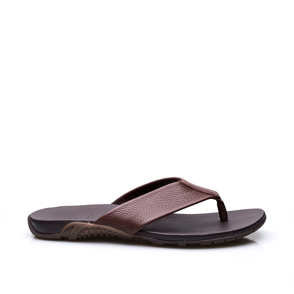 Chinelo Masculino Fascar Marrom Em Couro