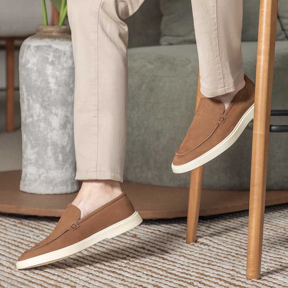 Mocassim Masculino Casual Fascar LITE Marrom em Couro