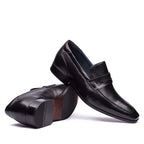 Mocassim Masculino Social Fascar Airtech Penny Loafer Preto Em Couro
