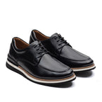 Sapato Masculino Casual Fascar Lite Derby Preto Em Couro