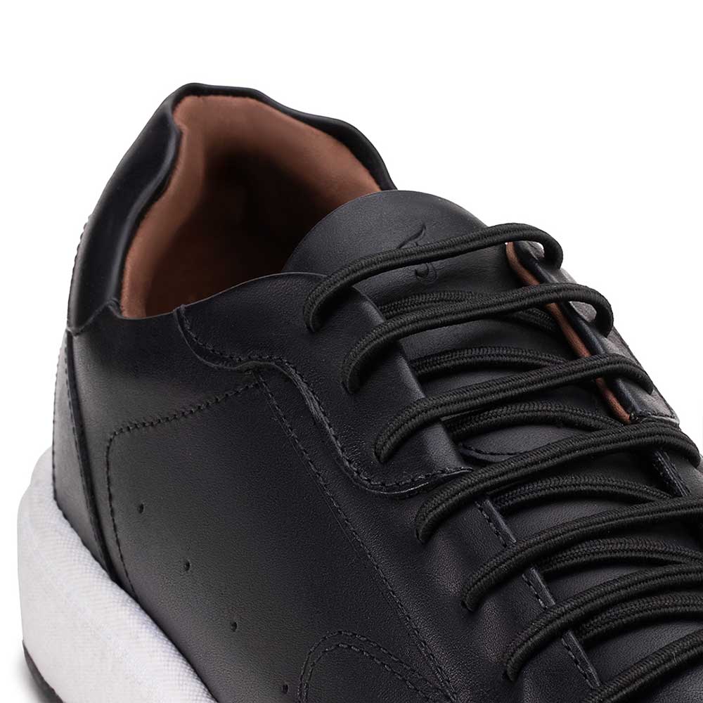 Tênis Masculino Casual Fascar IZI Preto Em Couro