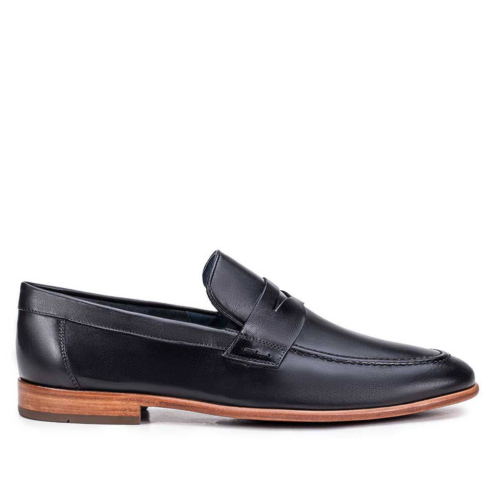 Mocassim Masculino Social Fascar Penny Loafer Preto Em Couro