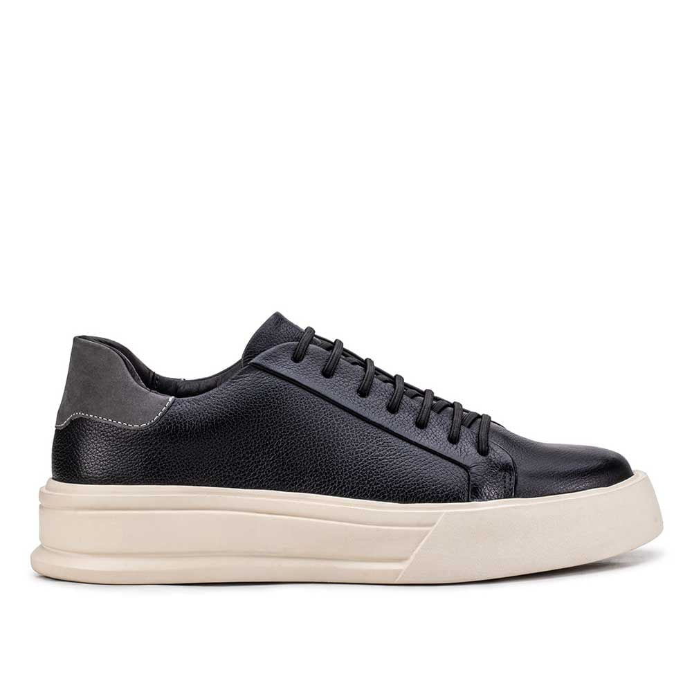 Tênis Masculino Casual Fascar Izi Preto Em Couro