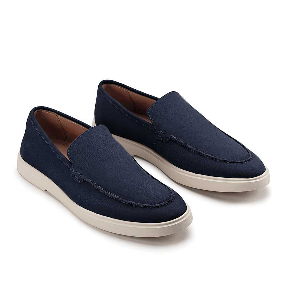 Mocassim Masculino Casual Fascar LITE Azul- Marinho em Couro