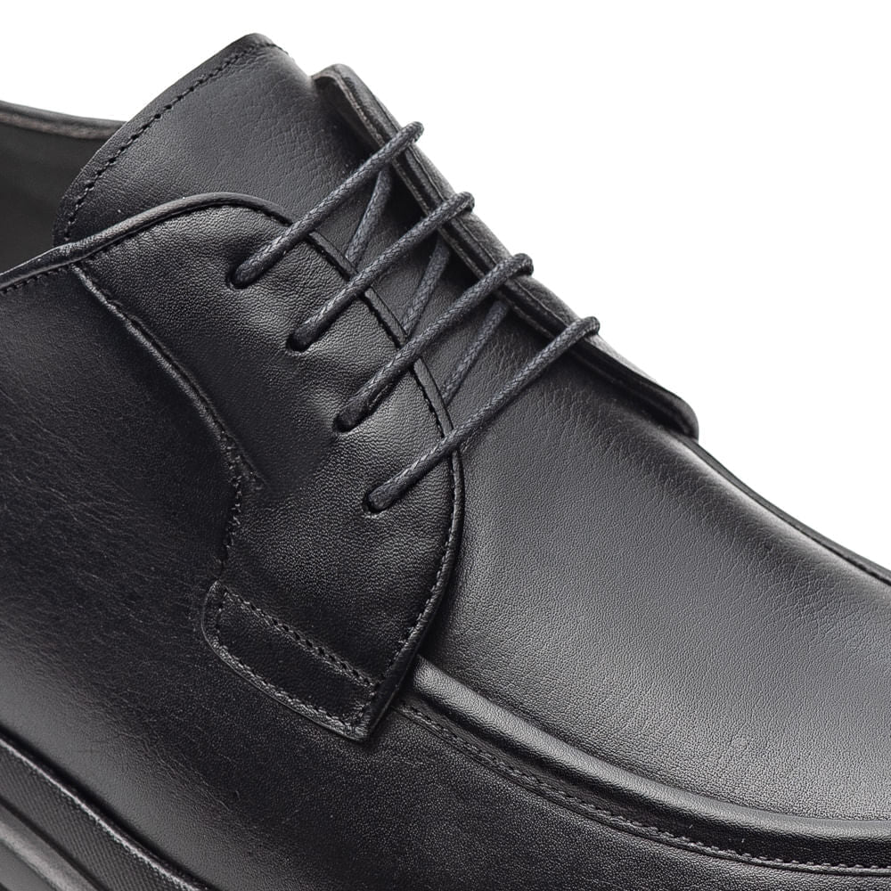 Sapato Masculino Casual Fascar Lite Derby Preto Em Couro