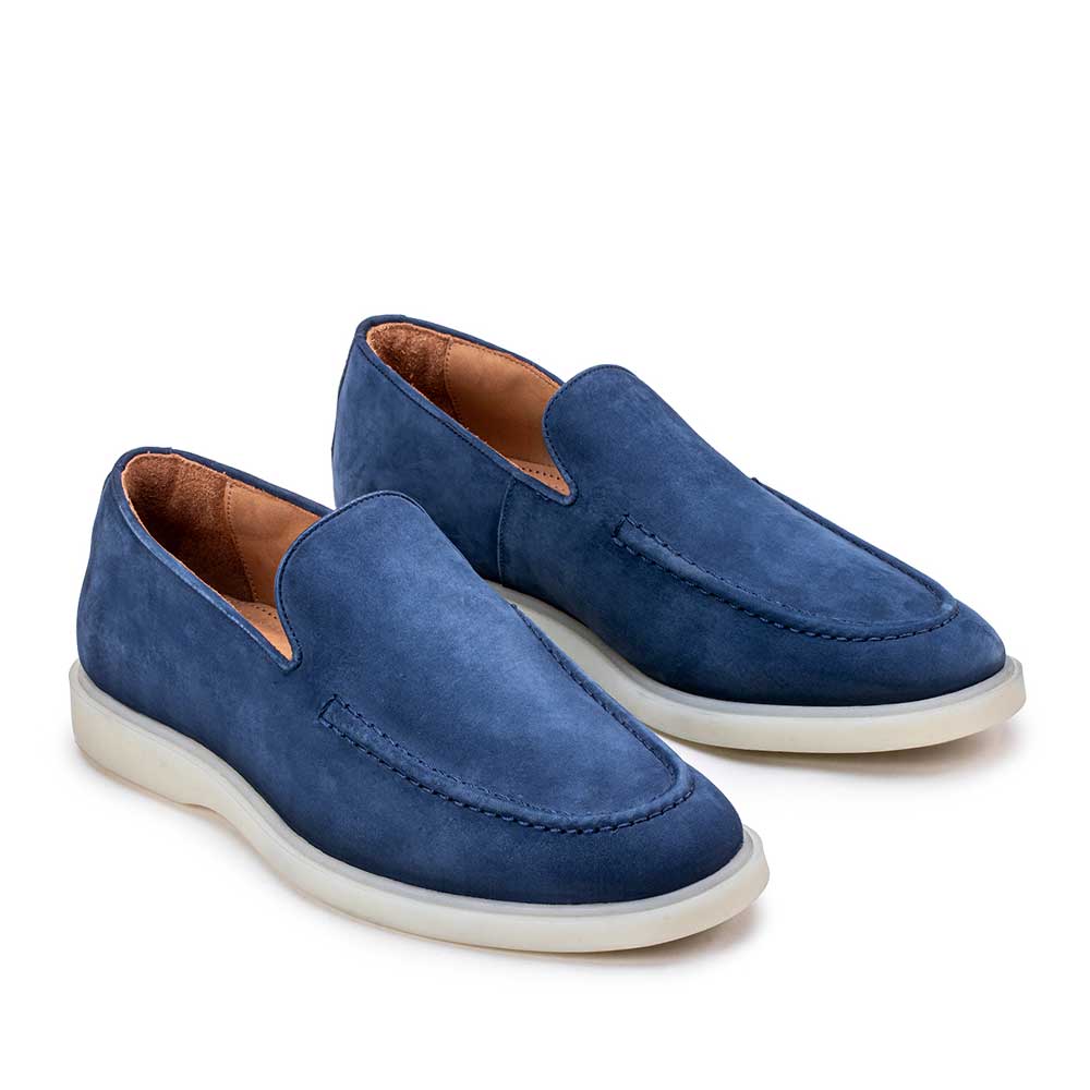 Mocassim Masculino Casual Fascar Sagres Azul Em Couro
