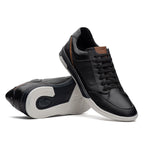 Sapatênis Masculino Casual Fascar Izi Preto Em Couro