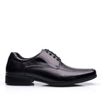 Sapato Masculino Social Fascar Active Air Flow Derby Preto Em Couro