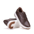 Tênis Masculino Casual Fascar IZI Marrom Em Couro