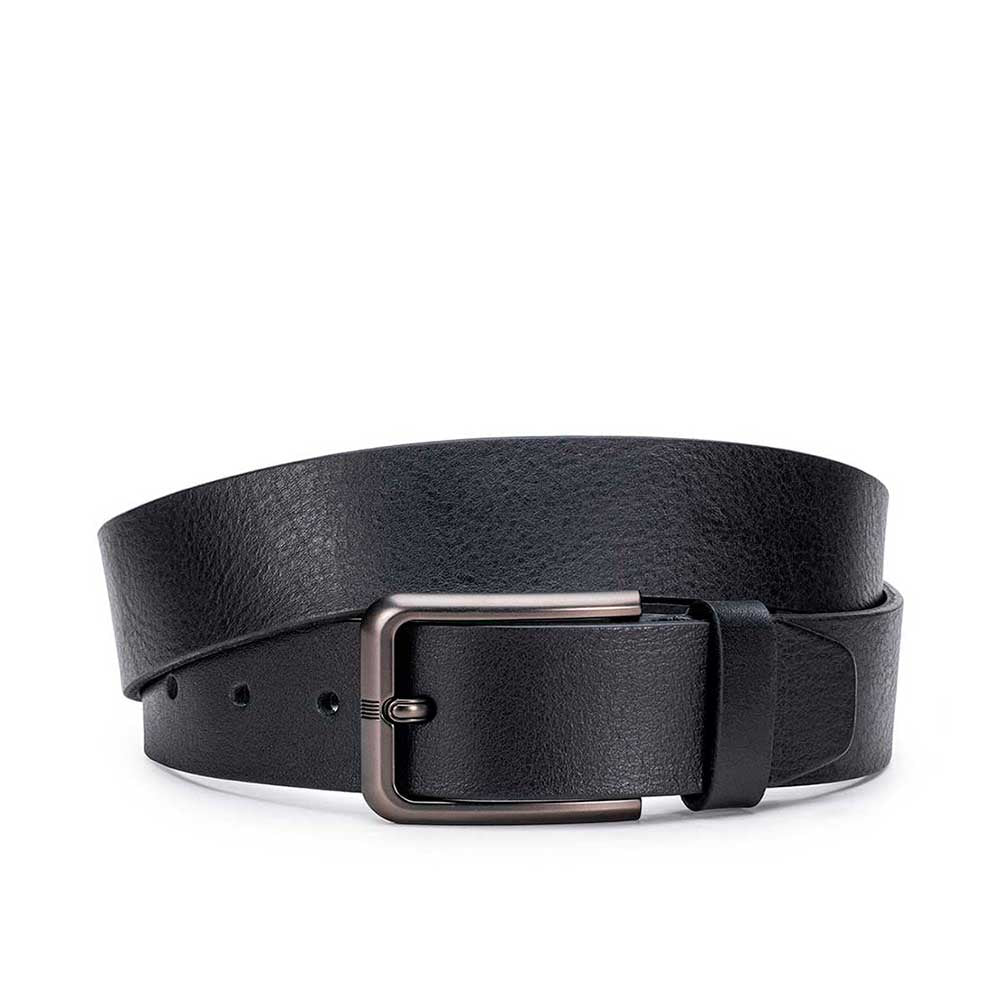 Cinto Masculino Casual Fascar Preto Em Couro