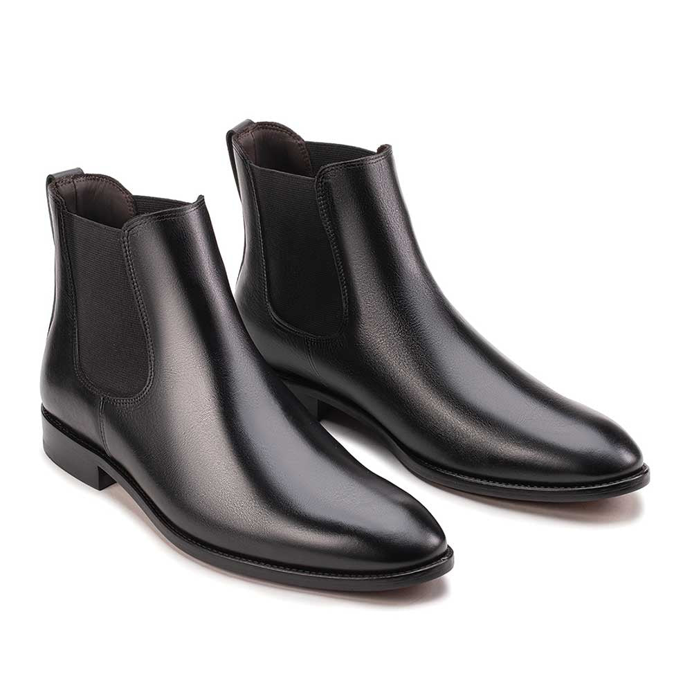 Bota Masculina Social Fascar Chelsea Preta em Couro