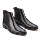 Bota Masculina Social Fascar Chelsea Preta em Couro