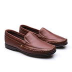 Mocassim Masculino Casual Fascar Marrom Em Couro