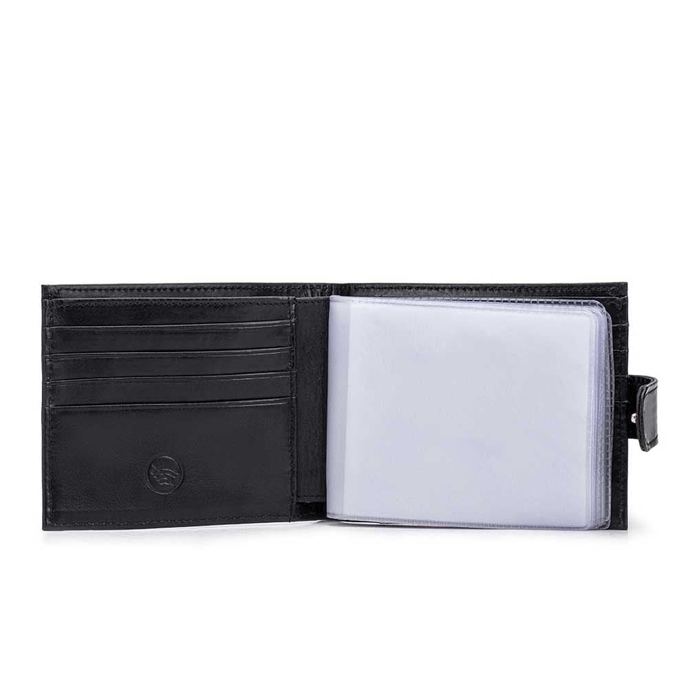 Carteira Masculina Fascar Preta Em Couro Com Proteção Rfid