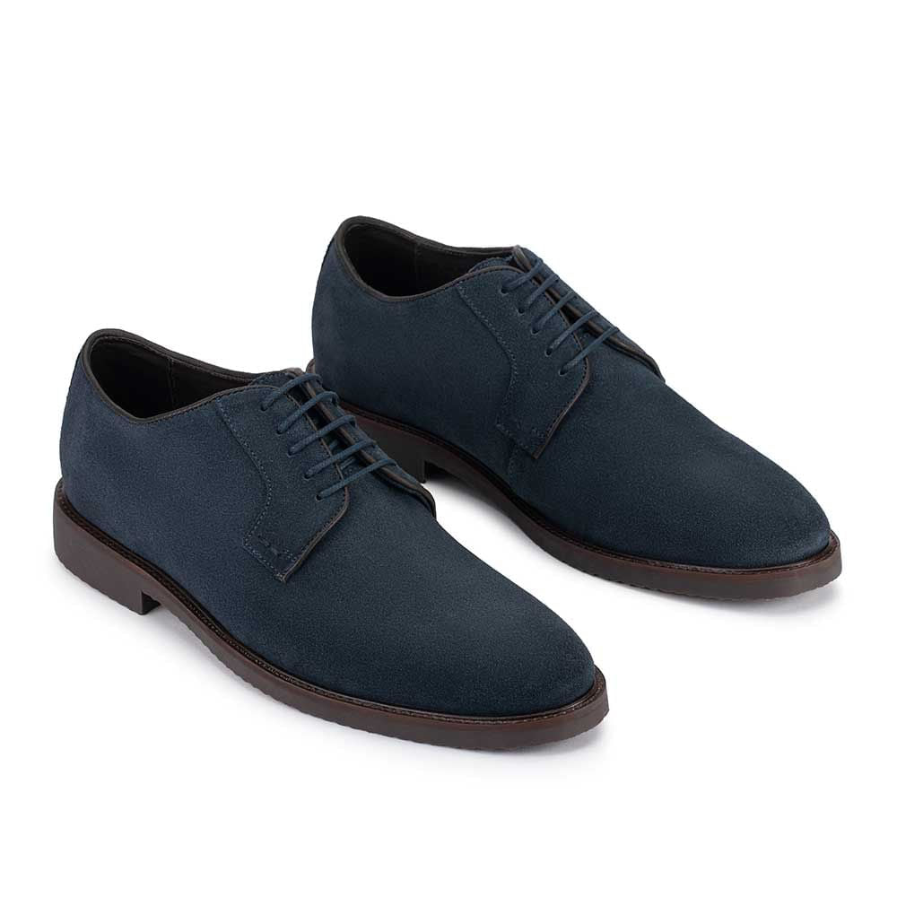 Sapato Masculino Social Derby Fascar Azul em Couro