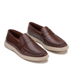 Mocassim Masculino Casual Fascar LITE Marrom em Couro