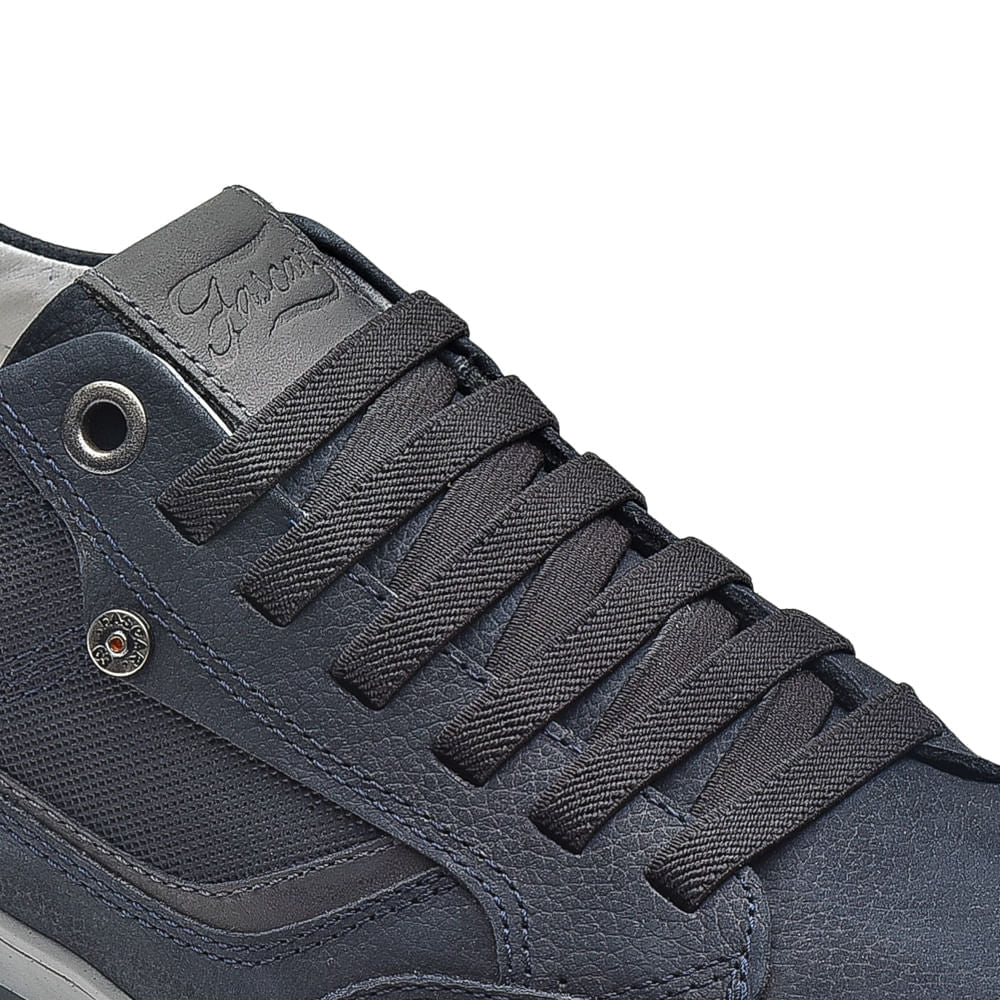 Sapatênis Masculino Casual Fascar Izi Azul-Marinho Em Couro