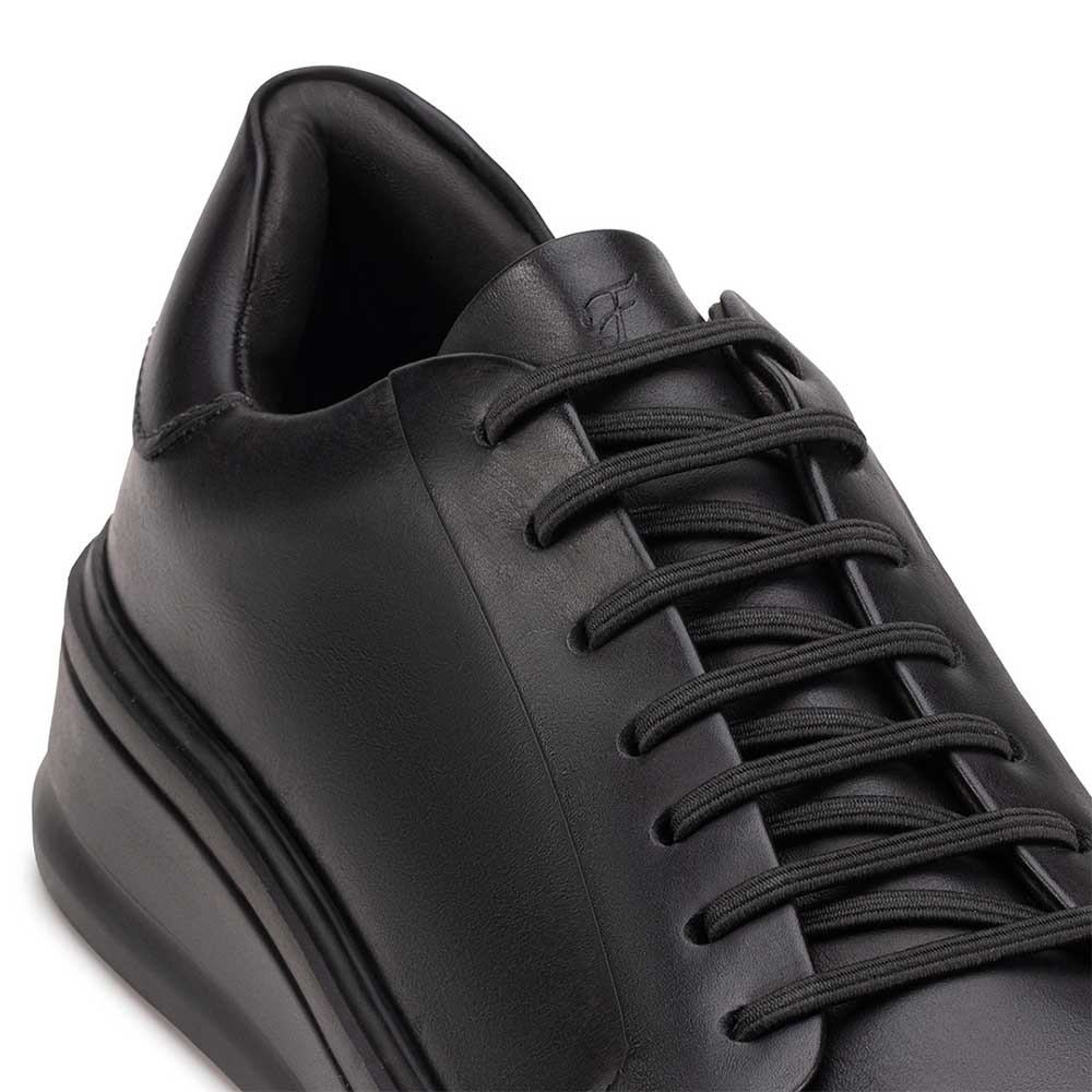 Tênis Masculino Casual Fascar Izi Preto Em Couro