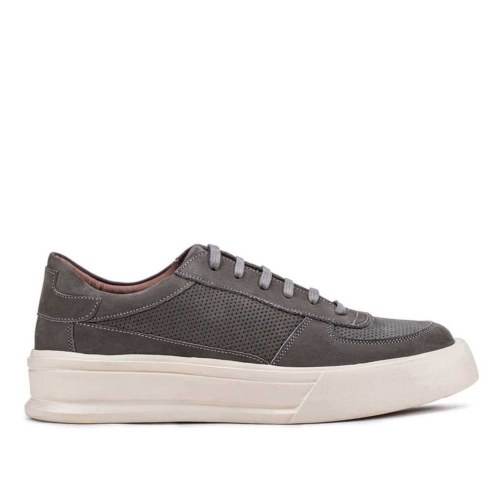 Tênis Masculino Casual Fascar Cinza Em Couro