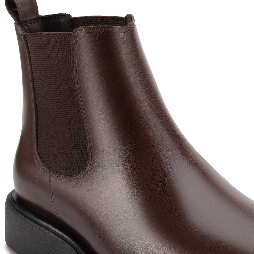 Bota Masculina Casual Fascar LITE Chelsea Marrom em Couro