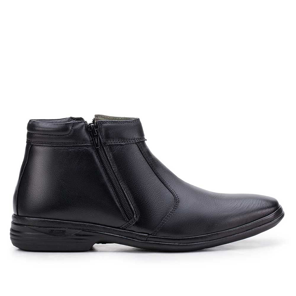 Bota Masculina Social Fascar Preta Em Couro