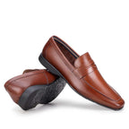 Mocassim Masculino Casual Fascar Viseu Penny Loafer Marrom Em Couro