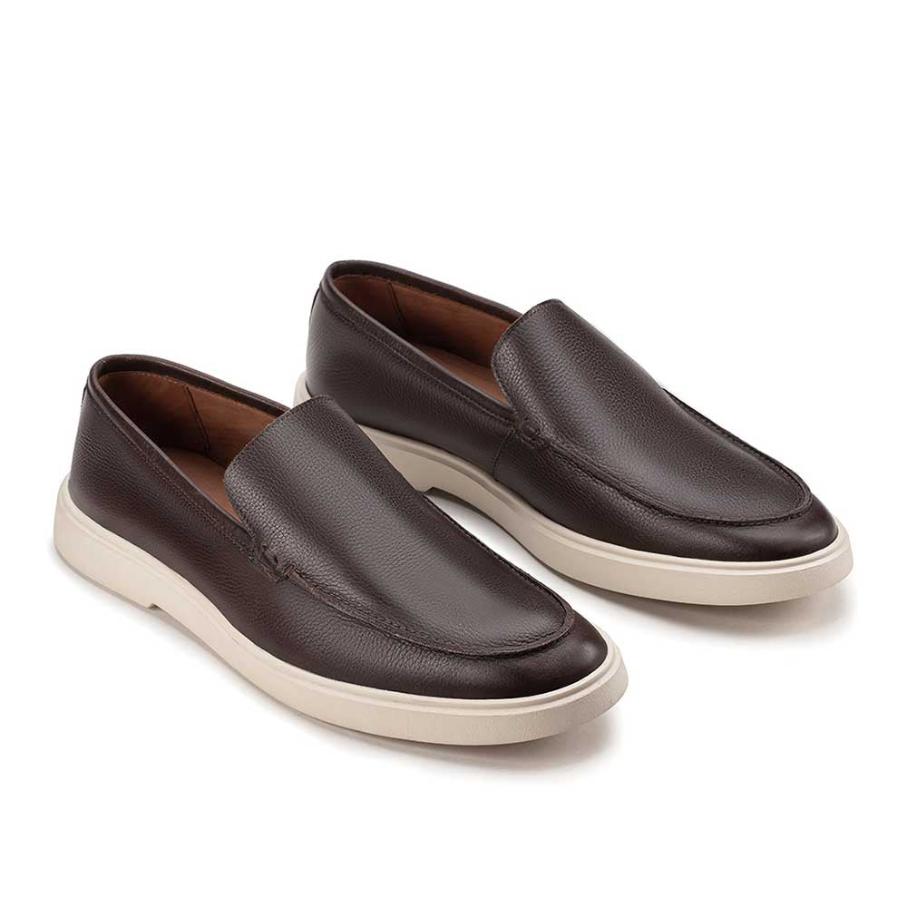 Mocassim Masculino Casual Fascar LITE Marrom em Couro