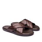 Chinelo Masculino Fascar Lite Café em Couro