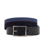 Cinto Masculino Casual Fascar Azul Em Lona Flexível e Couro