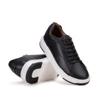Tênis Masculino Casual Fascar IZI Preto Em Couro