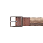 Cinto Masculino Casual Fascar Bege Em Lona Flexível e Couro