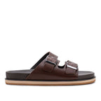 Chinelo Masculino Fascar Marrom Em Couro