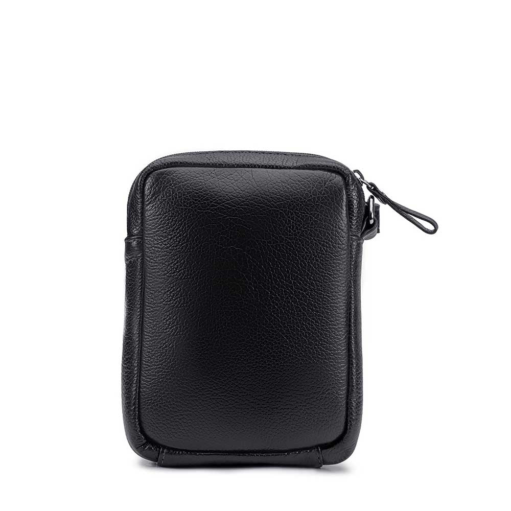 Bolsa Masculina Transversal Fascar Preta Em Couro
