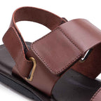 Sandália Masculina Fascar Marrom Em Couro