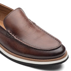 Mocassim Masculino Casual Fascar Lite Marrom Em Couro