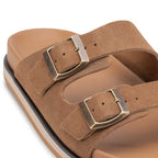 Chinelo Masculino Fascar Marrom Em Couro